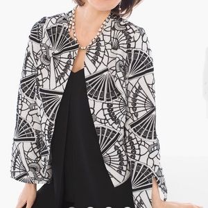 Chico’s Black Label Embroidered Linen Jacket G